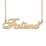 Unique Name Necklace Gold with Heart Customized Jewelry Gifts for Women Fatima