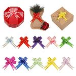 Popuppe 100 Pcs Pull Bows,Present Basket Knot Ribbon,Bows Wrapping Pull Bows,Present String Wrapping Decorative Bows for Wedding Birthday Valentine's Present