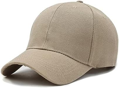 Folmywy Unisex Premium Cotton Adjustable Baseball Hat Sports Adults Trucker Fishing Fitted Cap Style Plain Dad Cap Sports Outdoor One Size Khaki