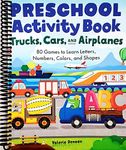 Preschool Activity Books Trucks, Cars, and Airplanes: 80 Games to Learn Letters, Numbers, Colors, and Shapes (School Skills Activity Books) [Spiral-bound] Valerie Deneen