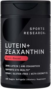 Sports Research® Lutein and Zeaxanthin Capsules - Eye Health Support Supplement Made with Lute-Gen® and Organic Coconut Oil - Vegan Friendly & Non-GMO Verified - 120 Veggie Softgels