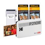 KODAK Mini 2 Retro 4PASS Portable Photo Printer (2.1x3.4 inches) + 68 Sheets Bundle, White