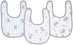 Bibi Baby Disney Meal ESNC30007DIJ Aden by Aden + Anais Snap Bib, Set of 3, 100% Muslin Cotton, Baby Food, Baby Dumbo