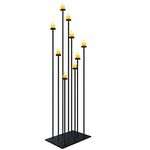 DILNAZ ART Tall Floor Candle Holders DIY 9 Candelabra 42 inch Centerpiece for Wedding Decor Using Tealight Set Large with Black Iron