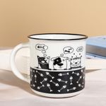 SMOKEY COCKTAIL Cute Cats Printed Coffee Mug Set of 1 | Microwave Safe Coffee Mug for Kids Gift to Couples Wife Husband Boyfriend Girlfriend Brother 340 ml (Fishes Prints)