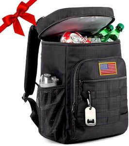 BERRYRIZZ Tactical Backpack Cooler for Men, 25L Large Insulated Backpack Leak-Proof, Heavy Duty Lunch Backpack, Waterproof Ice Chest Bag Women Adults Work Daytrip Camping Beach Hiking, Tactical Black