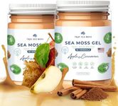 TrueSeaMoss Wildcrafted Irish Sea Moss Gel - Made with Dried Seaweed & Fresh Sea Vegetables, Seamoss - Made in USA (Apple/Cinnamon, Pack of 2)