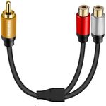 RCA Splitter Cable Audio Cable,TEKERA RCA Splitter 1 Male 2 Female, RCA Adapter Cable, Gold Plated Plug Stereo HiFi Audio Cable, RCA Y Splitter, PA3564