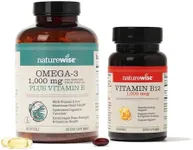 NatureWise High-Potency 1000mg Omega 3 600mg EPA 400mg DHA Vitamin E 180ct & 1000mcg Vitamin B12 150 Softgels Supplement Bundle