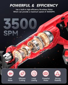 XIAZIR Reciprocating Saw – Brushless Motor, 2x 21V Batteries, 8 Alloy Steel Blades
