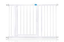 Bettacare Auto Close Pet Gate, 118.2cm - 125.2cm, White, Pressure Fit Stair Gate for Dog & Puppy, Safety Barrier for Doors Hallways and Spaces, Easy Installation