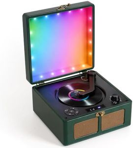 Danaevox Retro CD Player, Bluetooth in/Out, White Noise & RGB Lights, Green
