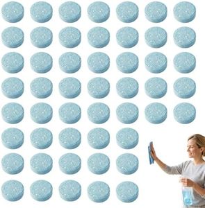 50 Pcs Windshield Washer Fluid Concentrate Tablets - Compact Cleaning Solution Makes 52.5 Gallons – 1 Tablet Produces 1.05 Gallons - Effective for Car Windows and Household Use