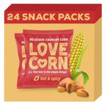 LOVE CORN Habanero Chilli Crunchy Corn Snack 20g x 24 Bags – Healthy Snacks Ideal for Gluten Free & Vegan Diets – Low Sugar Alternative for Crisps, Mixed Nuts & Pretzels – Perfect To Graze On