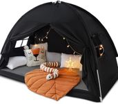 Twin Size Bed Canopy Bed Tents Dream Tent on Bed Privacy Space Blackout Sleeping Tents Indoor Breathable Portable Cottage Drafty Room Floor Bed Tents (Large Black)