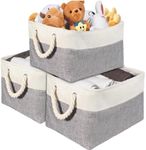 3-Pack Storage Baskets & Bins Collapsible Storage Baskets for Organizing,H HOME-MART 41x31x21cm Large Storage Bin Storage Boxes Storage Basket Toy Storage With Rope Handles,Clothes Organizer