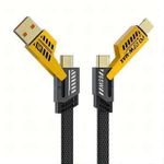 multi charger cable daul head USB type c to type c 4 in1 fast charging cables for iphone & Android