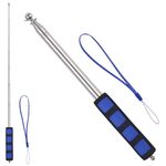 Luxiremi Flag Pole 2M Stainless Steel Handheld Flag Pole Portable Extendable Flag Pole Telescopic Flagpole for Teacher Tour Guide Camping (BLUE)