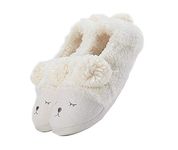 Ladies Sheep Soft Plush Slippers Cute Comfy Winter Warm House Slippers Ankle Boots Thermal Thicken Lining Slippers Full Feet Anti-Slip Shoses Indoor Home Bedroom Slippers