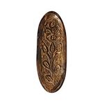 Creative Co-Op Boho Decorative Wood Carved Floral Design, Natural Tray