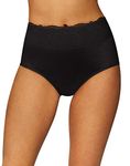 Bali Passion for Comfort Women's Panties, Seamless Brief Underwear for Women, Seamless Stretch Underpants (Colors May Vary), Black Lace, Medium