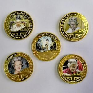 Queen Elizabeth II Commemorative Coins Set, Alloy Creative Souvenir for Birthdays, Anniversaries, or Special Remembrance Events, 5 Pieces