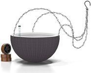 GARDENIX DECOR 11'' Self Watering Hanging planters for Indoor Plants - Flower Pot with Water Level Indicator for Plants, Hanging pots - Self Watering Planter Plant Pot-Coco Coir - Round 1 Pack - Gray