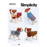 Simplicity Dog Coat Sewing Pattern Kit, Code S9520, Sizes XS-S-M-L-XL, Multicolor