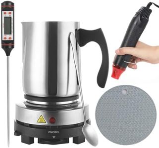 handysienda Candle Making Kit with Hot Plate for Adults, Soy Candle Make Set with Wax Melter for Beginners, Heat Gun, 900ml Pouring Pot Pitcher, Thermometer, Candle Making Supplies Accessories