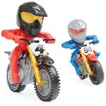 Supercross, Race and Wheelie Competition Set, includes Ricky Carmichael and Ken Roczen Bikes and Deluxe Ramp, Kids Toys for Boys Aged 3 and Up Multicolor