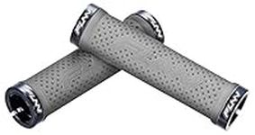 Funn Combat II Mountain Bike Handlebar Grips with Double Lock on Clamp, Comfortable and Durable Grips with 22 mm Inner Diameter, Waffle Patterned Bike Grips for MTB/BMX (Gray)