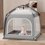 Hsaaen Foldable Baby Playpen - Indoor & Outdoor Playpen for Babies and Toddlers - Pop up Baby Beach Tent with Canopy & Travel Bag, Portable Baby Play Yard