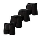 Pair of Thieves Cotton Boxer Briefs for Men Pack (4 Pack) - Tagless Underwear for Men Pack, Black/Grey, L