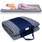 Sleepezee Premium Foldable Mattress for Floor, Single Bed Folding Mattress, Foam Lightweight for Travel & Guest Floor Sleeping with Breathable Cotton Fabric, Portable & Washable (72"x36"x1" Blue)