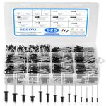 Besitu 520pcs Black Rivets Pop Rivets Assortment Kit,14 Sizes Aluminum Rivets (3/32" 1/8" 5/32" 3/16"), Blind Rivets Set for Metal with Reinfored Divider & Labeled Case