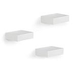 Umbra Showcase Shelves Set Gallery Display, Floating Wall Shelf for Small Objects and More, Set of 3, White, 10.5 X 7.8 X 3 cm