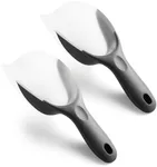 Spring Chef Gray Magnetic Ice Scoop for Freezer, BPA-Free Plastic Scoop with Soft Grip Handle - Dishwasher Safe Food Scooper - Kitchen Scooper for Ice Machine, Popcorn, Flour, Dog Food - Set of 2