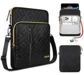 Lacdo Tablet Sleeve Bag for 11 inch iPad Pro M4 / iPad Air M2, 10.9 inch iPad 10 / iPad Air 5 4, 10.2" iPad, 10.5" iPad Pro Air, 11 inch Samsung Galaxy Tab A9+ Tablet Shoulder Bag Carrying Case, Black