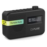 Pure Elan One2 portable DAB+/FM radio with Bluetooth 5.1 (LCD display, 10 preset buttons, can run with 4xAA batteries) Charcoal Black