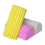 3Pcs Duster Sponge Brush, Damp Clean Sponge ITTAHO Multifunctional Water Absorbent PVA Sponge Household Cleaning Tool for Baseboard, Railings, Shower Glass, Vents(Grey+Pink+Yellow)