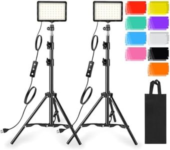 2 Pack Photography Video Lighting Kit, LED Studio Light, led Video Light Panel Dimmable Portable Photography Light with Adjustable Tripod Stand for Video Recording, Game Streaming & Color Filter
