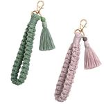 CHUQING Keychain Boho Macrame Key Chain Handmade Keychains Bracelet Lanyard Woman Cotton Wrist Lanyard