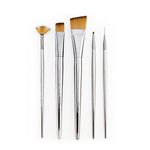 Royal & Langnickel Zen 5pc Standard Handle Brush Set, Includes - Angular, Shader, Script Liner & Fan Brushes