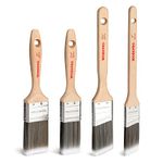 WORKPRO 4PCS Professional Paint Brush Set, Gloss Flat Brush and Angle Brush 25mm / 38mm / 50mm Decorating Paintbrushes for Walls and Ceilings