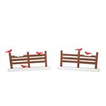 Department 56 Village Accessories Cardinal Christmas Fence Figurine Set, 2.5 Inch, Multicolor