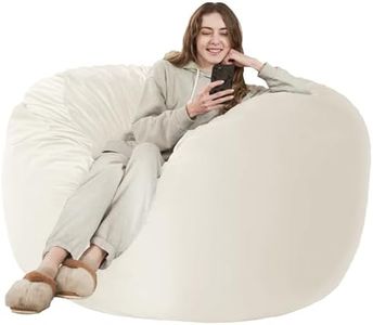 HABUTWAY Bean Bag Chair: Giant 6' Memory Foam Furniture Bean Bag Chair with Microfiber Cover - 6Ft,Beige