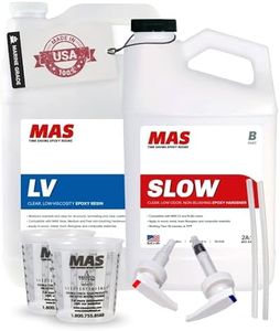 MAS Epoxies Marine Epoxy Resin Kit (1.5-Gal, Slow) 2:1 High Performance Non-Blushing Self-Leveling Hardener for Boat and Wood Repair, Fiberglass Repair Kit with Cups and Pumps