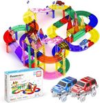 PicassoTiles 80 Piece Race Car Trac