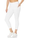 Danskin Women's Curved Contour Capri Legging, White, X-Large