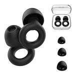 Ear Plugs for Sleep,Reusable Soft Silicone Earplugs Hearing Protection,Earplugs with Box for Noise Reduction Concerts Work Musicians Motorcycles and Noise Sensitivity (Black)